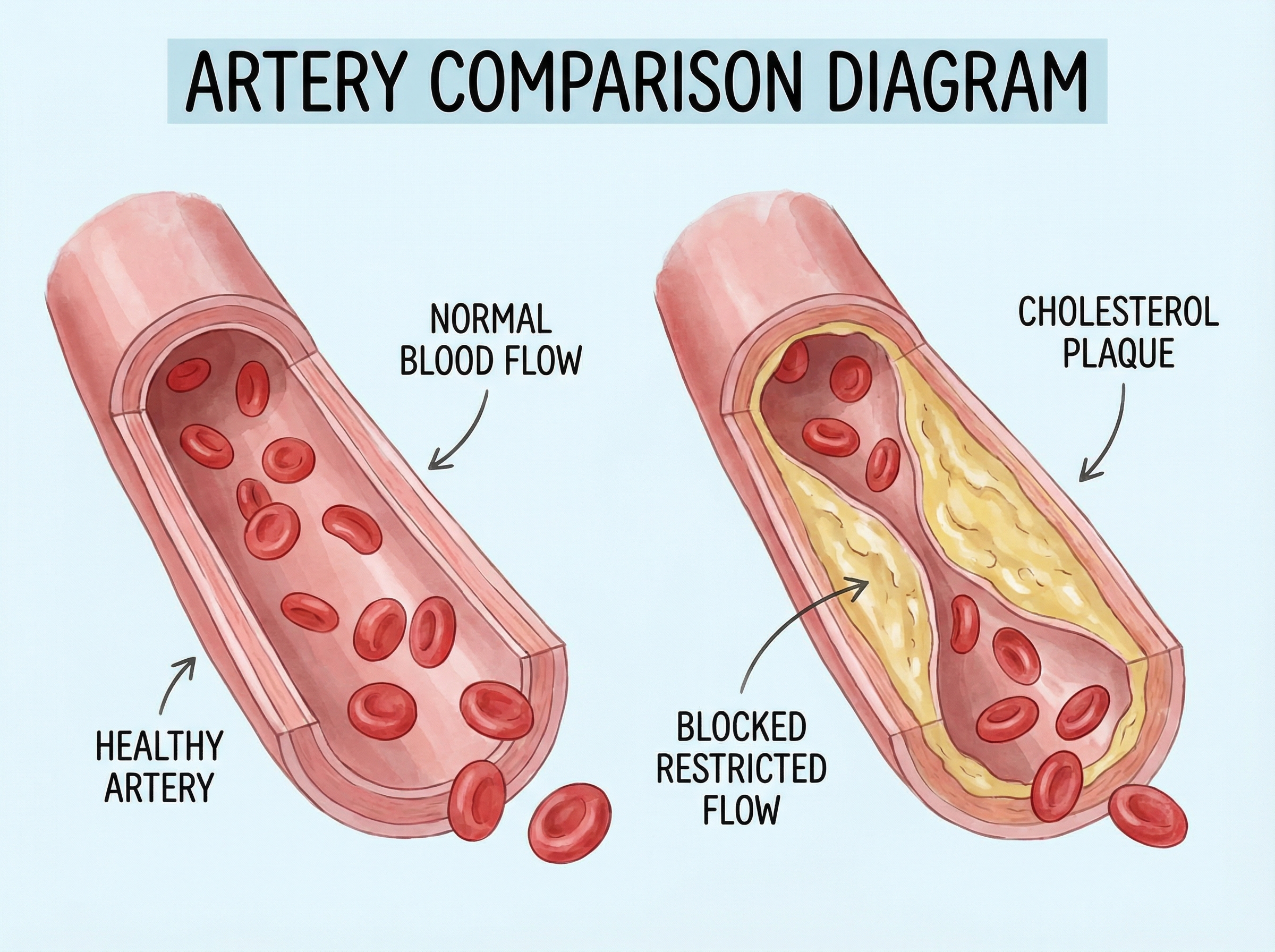 Healthy vs Blocked Arteries